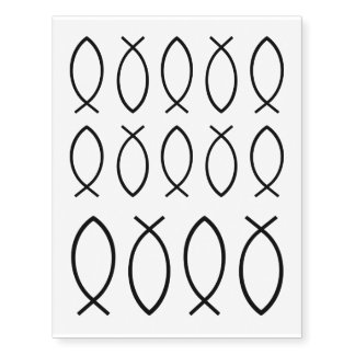 Jesus Fish Symbol Temporary Tattoos