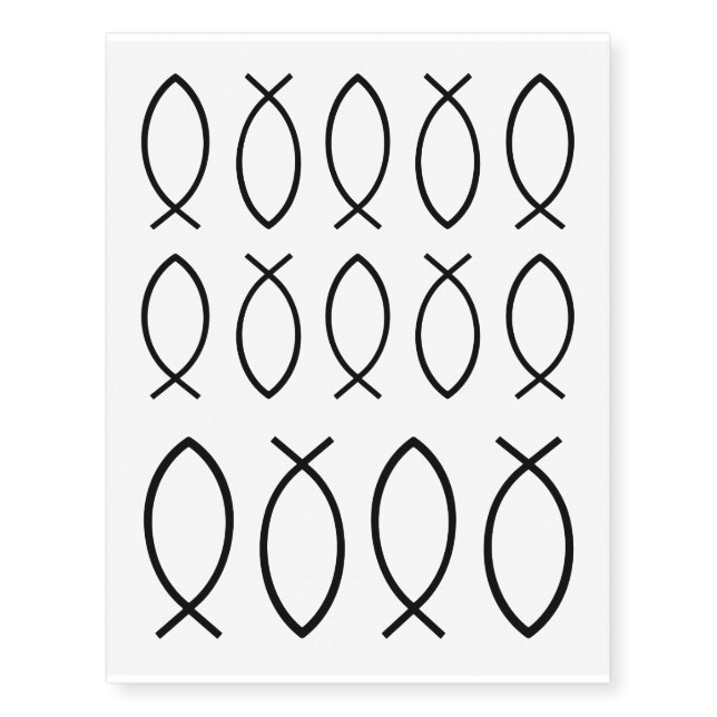 Jesus Fish Symbol Temporary Tattoos (Front)