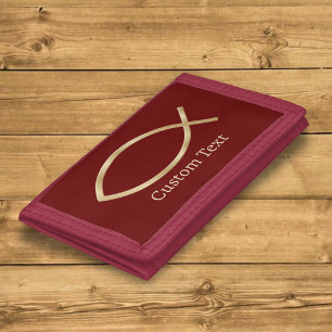 Jesus Fish Symbol Tri-fold Wallet
