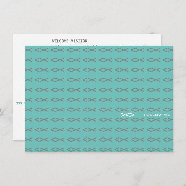 Jesus Fish Text Visitor Card (Front/Back)