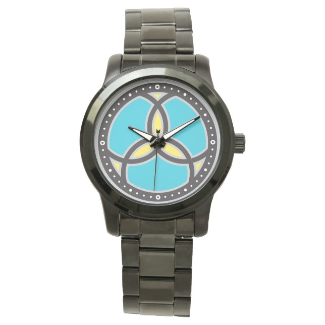 Jesus Fish Trinity Stained Glass Logo Watch (Front)