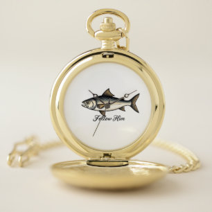 Jesus Fish Vintage Engraving Christian Shirt (1) Pocket Watch