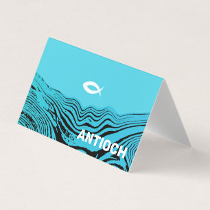 Jesus Fish Wavy Waters Business Card