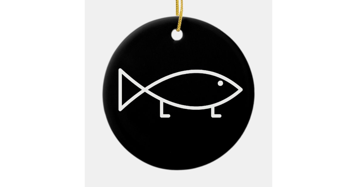 Jesus Fish with Legs Ornament Zazzle