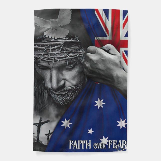 Jesus Flag Jesus Faith Over Fear Australian Flag 2 (Front)