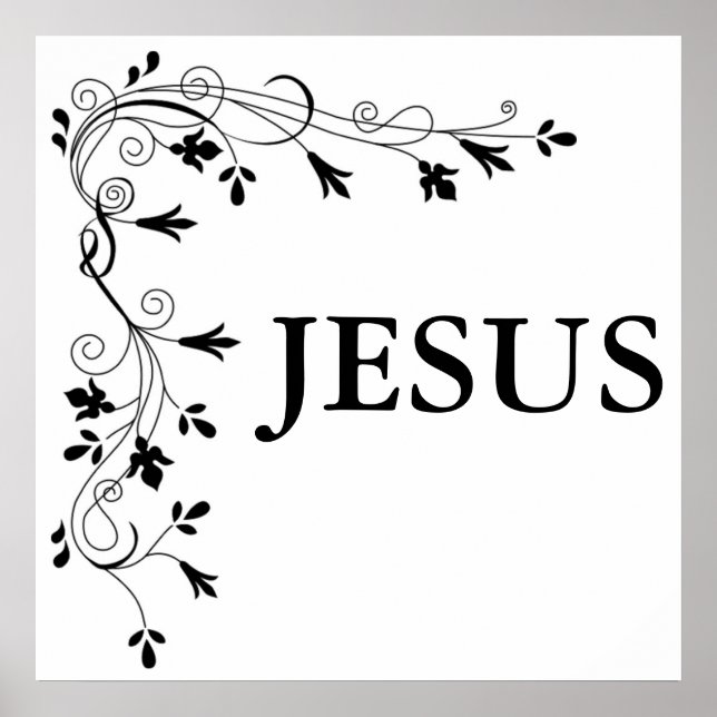 JESUS FLORAL CORNER BORDER POSTER (Front)