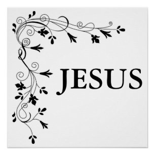 JESUS FLORAL CORNER BORDER POSTER