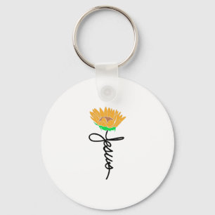 Jesus Flower God Church Christian Catholic Christi Keychain