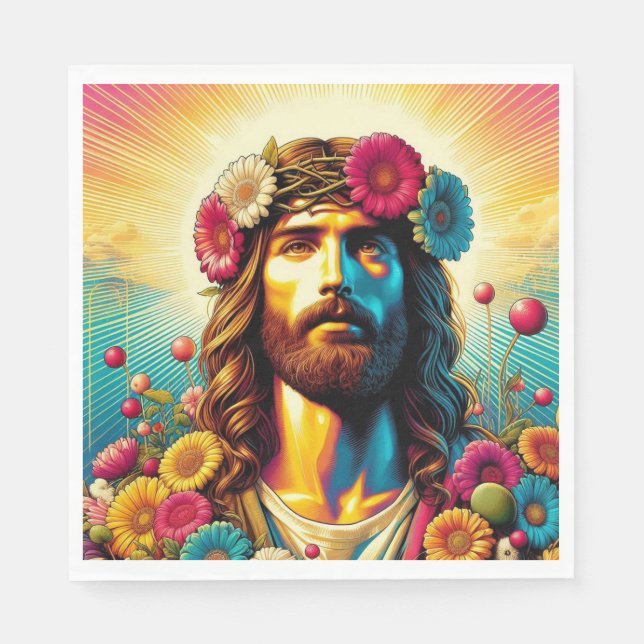 Jesus flower napkins! napkins (Front)