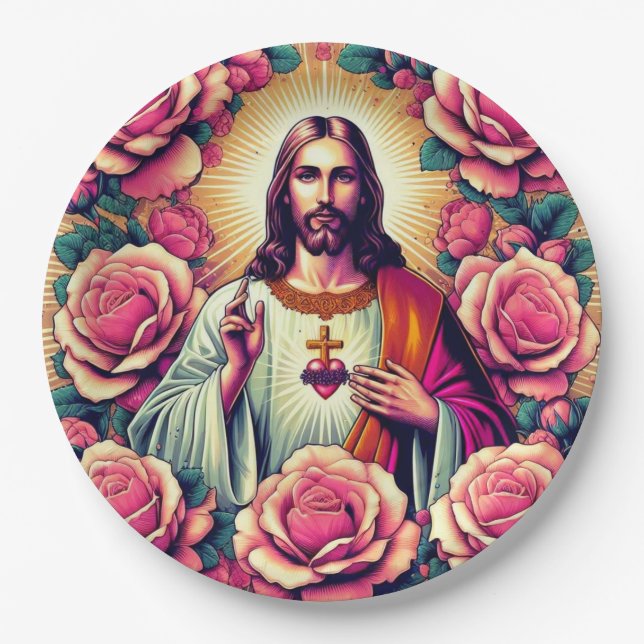 Jesus flower paper plates! paper plates (Front)