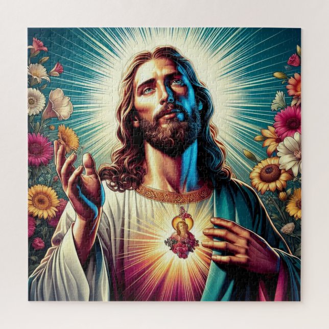 Jesus flower puzzle! jigsaw puzzle (Vertical)