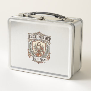 Jesus Flower Shop Faith Sign Jesus Flower Shop Sig Metal Lunch Box