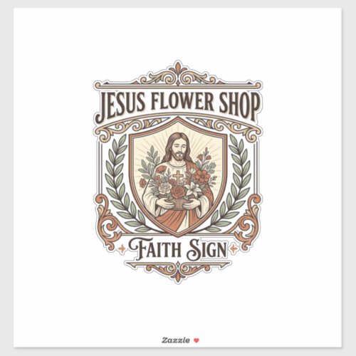 Jesus Flower Shop Faith Sign Jesus Flower Shop Sig Sticker