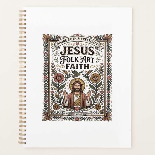 Jesus Folk Art Faith Jesus Folk Art Christian Fait Planner