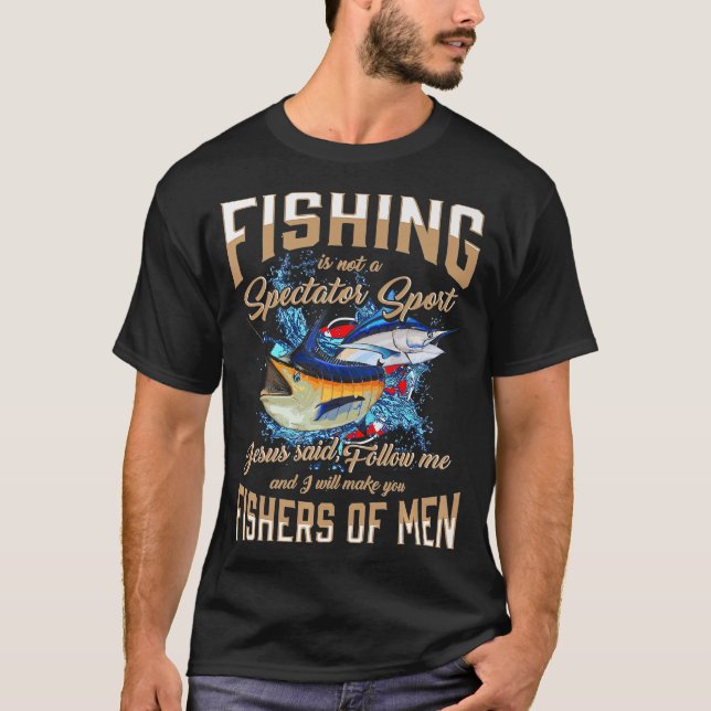 Jesus Follow Me  Christ Disciple Fisher of Men T-Shirt (Front)