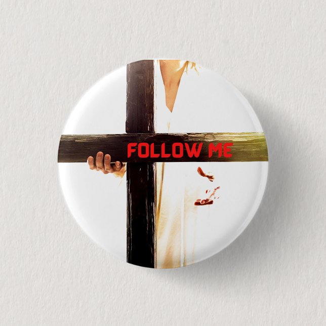 Jesus Follow Me Frisbee Button (Front)