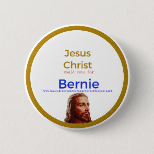 Jesus for Bernie Button
