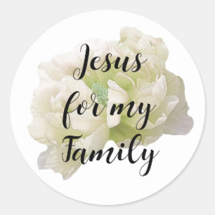 Jesus For My Family Round Sticker