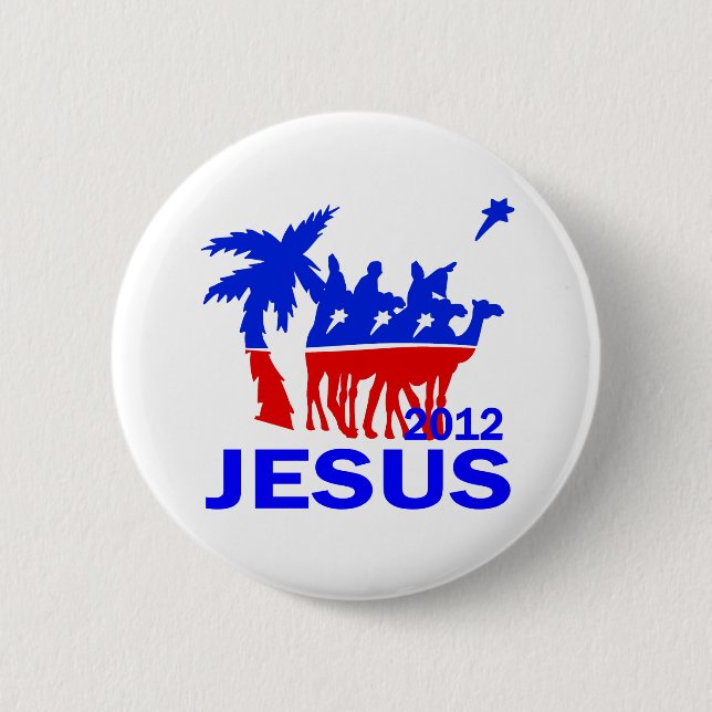 Jesus For President 2012 Pinback Button (Front)
