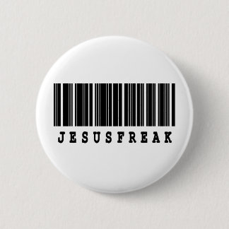 jesus freak barcode design pinback button