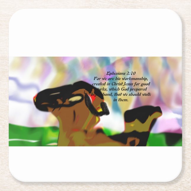 Jesus friend  square paper coaster (Front)