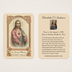 Jesus Funeral Memorial Prayer Holy Card