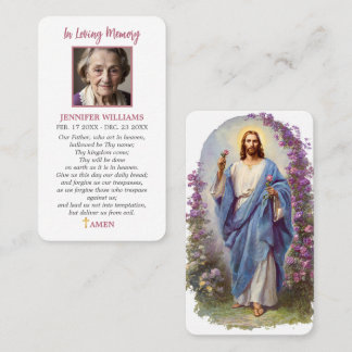 Jesus Funeral Memorial Sympathy Prayer Card