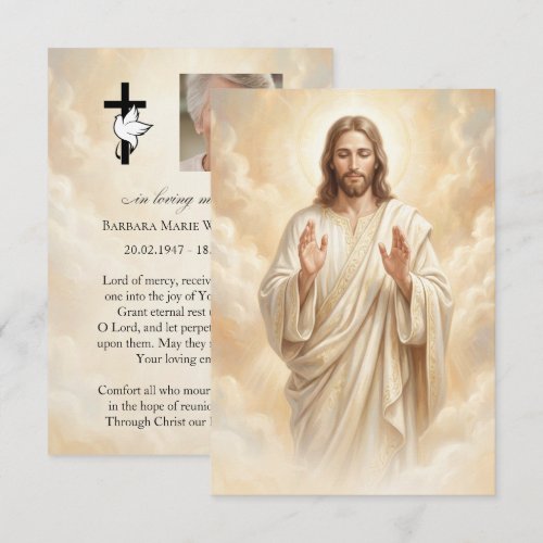Jesus Funeral Prayer 3.5 x 5 inch Card