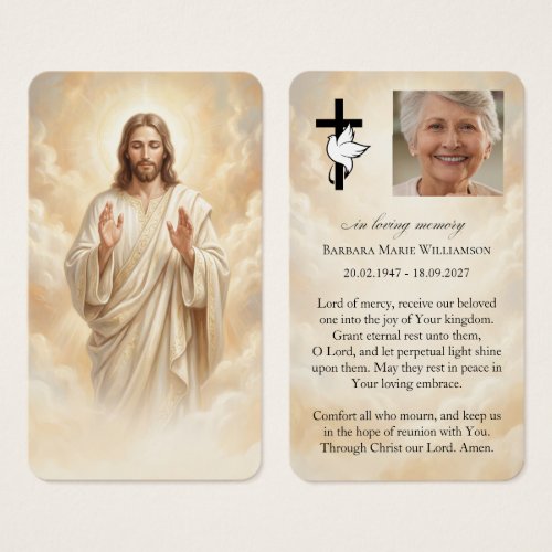 Jesus Funeral Prayer Card