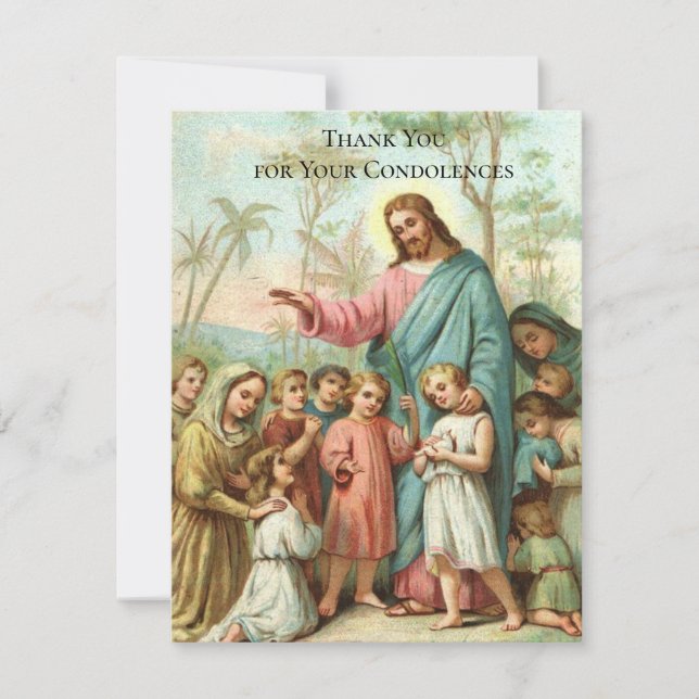 Jesus  Funeral Sympathy Holy Card Thank You (Front)