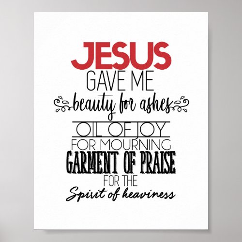 Jesus Gave Me Beauty For Ashes Wall Art