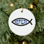 Jesus Gefilte Fish - Jewish Passover Humor Ceramic Ornament<br><div class="desc">Funny Jewish Humor Gefilte Fish T-Shirts & Gifts For Chanukah,  Passover,  or any Jewish Holiday.</div>