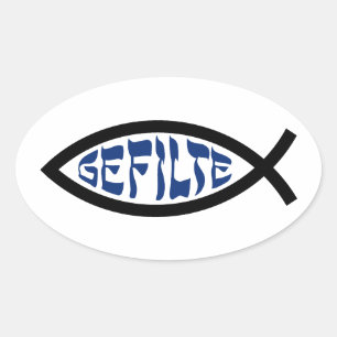 Jesus Gefilte Fish - Jewish Passover Humor Oval Sticker