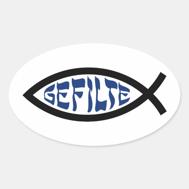 Jesus Gefilte Fish - Jewish Passover Humor Oval Sticker (Front)