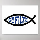 Jesus Gefilte Fish - Jewish Passover Humor Poster<br><div class="desc">Funny Jewish Humor Gefilte Fish T-Shirts & Gifts For Chanukah,  Passover,  or any Jewish Holiday.</div>