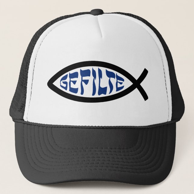 Jesus Gefilte Fish - Jewish Passover Humor Trucker Hat (Front)