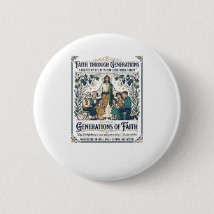 Jesus Genealogy Family Tree Shirt Faith Based Desi Button