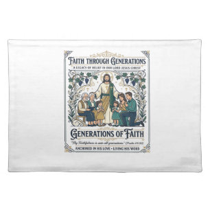 Jesus Genealogy Family Tree Shirt Faith Based Desi Cloth Placemat