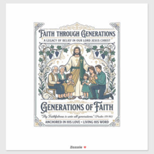 Jesus Genealogy Family Tree Shirt Faith Based Desi Sticker
