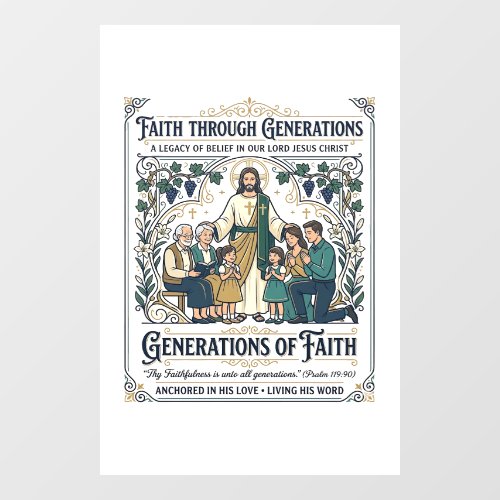 Jesus Genealogy Family Tree Shirt Faith Based Desi Window Cling