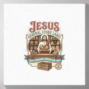 Jesus General Store Label Jesus General Store Chri Canvas Photo Tile