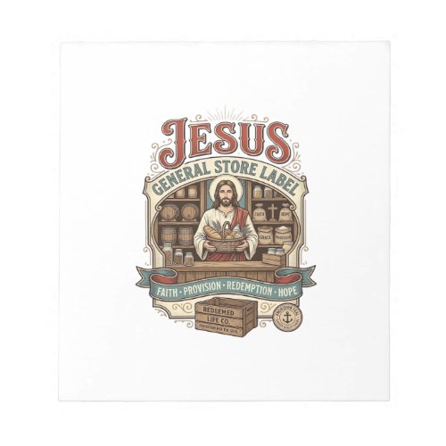 Jesus General Store Label Jesus General Store Chri Notepad