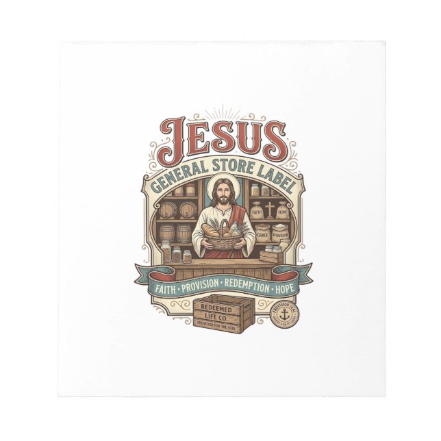Jesus General Store Label Jesus General Store Chri Notepad (Front)