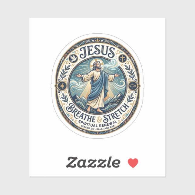 Jesus Gentle Movement Wellness Shirt Faith Based D Sticker (Sheet)