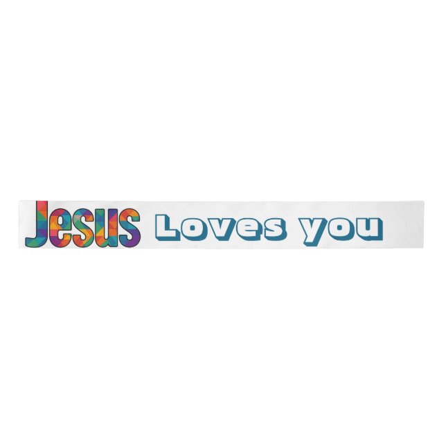 Jesus geometric design satin ribbon (Front)