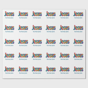 Jesus geometric design wrapping paper