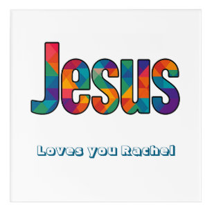 Jesus geometric pattern Glossy Poster Acrylic Print