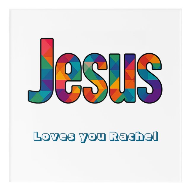 Jesus geometric pattern Glossy Poster Acrylic Print (Front)