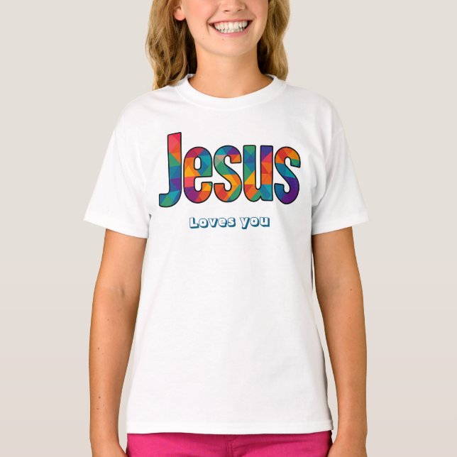 Jesus geometric pattern  T-Shirt (Front)