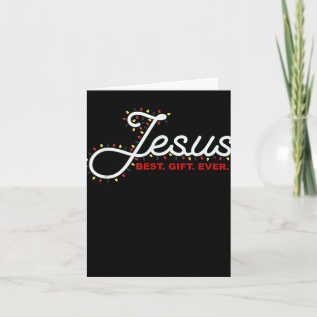 Jesus Gift Ever Christmas Light Xmas Gift T Shirt  Card (Front)